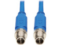 Tripp Lite M12 X-Code Cat6 1G UTP CMR-LP Ethernet Cable (M/M), IP68, PoE, Blue, 3 m (9.8 ft.)