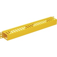 Tripp Lite Horizontal Cable Manager - Finger Duct with Cover, Yellow, 1U image