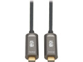 Tripp Lite USB-C to USB-C Fiber Active Optical Cable, M/M, Black, 15 m (49 ft.)