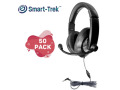 Hamilton Smart-Trek Deluxe Stereo Headset with In-Line Volume Control and 3.5mm TRRS Plug - 50 Pack
