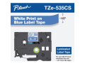 Brother TZe-535CS, 0.47" x 26.2'', White on Blue Laminated Label Tape