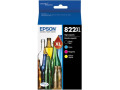 Epson 822XL DuraBrite High-Yield Black, Cyan, Magenta, Yellow Ink Cartridges, Pack of 4, T822XL-XCS