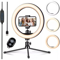 10" Ring light with table top tripod image