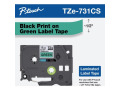 Brother TZe-731CS, 0.47" x 26.2'', Black on Green Laminated Label Tape