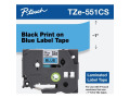 Brother TZe-551CS, 0.94" x 26.2'', Black on Blue Laminated Label Tape