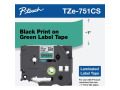 Brother TZe-751CS, 0.94" x 26.2'', Black on Green Laminated Label Tape
