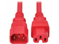 Tripp Lite series Power Cord C14 to C15 - Heavy-Duty, 15A, 250V, 14 AWG, 10 ft. (3.1 m), Red