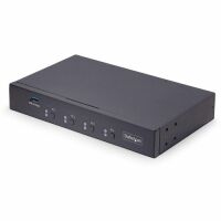 StarTech.com 4-Port KM Switch with Mouse Roaming, USB 3.0 Keyboard/Mouse Switcher for 4 Computers, 3.5mm and USB Audio, TAA Compliant image