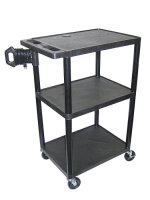 Luxor 42" 3 Shelf audio Visual Cart With Electric - LE42 image