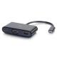 C2G USB C to HDMI and VGA Adapter Converter with Power Delivery - Black