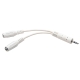 3.5mm Mini Stereo Cable adapter Y Splitter for Speakers and Headphones (M to 2x F) White, 6-in.