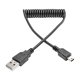 6ft Hi-Speed USB 2.0 to Mini-B Cable Coiled USB A-Mini-B M/M 6'