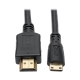 High-Speed HDMI to Mini-HDMI Cable with Ethernet and Digital Video/Audio (M/M), 1920 x 1080 (1080p), 1 ft.