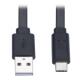 6 ft USB-A to USB-C Flat Cable - M/M, USB 2.0, Thunderbolt 3 Compatible, Black