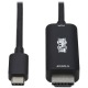 USB-C to HDMI Adapter Cable, 4K 60Hz, HDR, HDCP 2.2, DP 1.2 Alt Mode, Black, 3-ft.