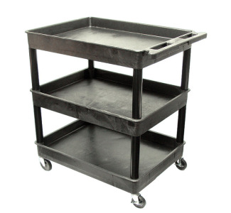 Black 3 Tub Cart   32 In W x 24 In D x 38 In H