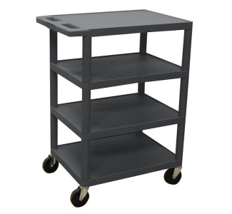 LUXOR BC45 4-Shelf Banquet Utility Cart- black