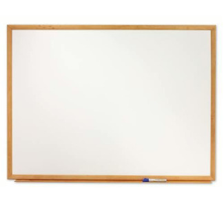 Quartet S577 Dry Erase Board 6'x4' Standard Melamine Oak Finish Frame