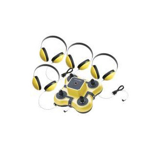 Califone 1114YL-4 Listening Center Mini Stereo Jacbox w/4-Headphones (Yellow)