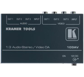 Kramer 1:3 Composite (U) & Stereo Audio Distribution Amplifier 103AV