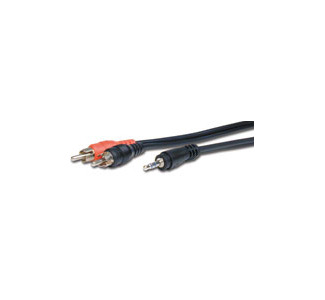 Comprehensive 25' stereo mini-plug to (2) RCA plug cable