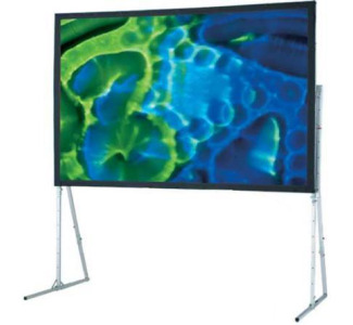 Draper 106 x 14 Ultimate Folding Screen - Matte White with Wheel Case and Standard T-Legs