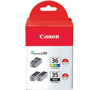 Canon PGI-35/CLI-36 Black and Color Ink Value Pack (2 Black Inks 1 Color Ink)