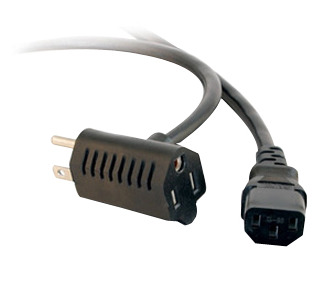 Cables To Go Universal Standard Power Cord with Extra Outlet