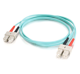 Cables To Go Fiber Optic Duplex Patch Cable  - SC Male Network - SC Male Network - 3.28ft - Aqua 