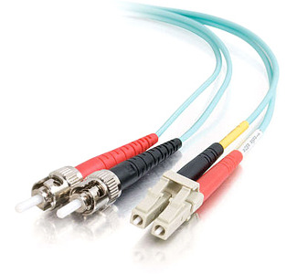 Cables To Go 10Gb Fiber Optic Duplex Patch Cable  - LC Male - ST Male - 6.56ft - Aqua 