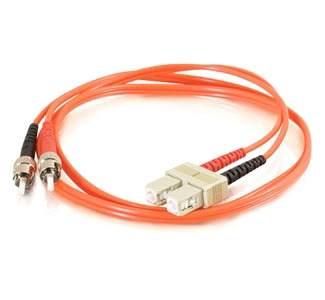 Cables To Go Fiber Optic Duplex Patch Cable - SC Male - ST Male - 3.28ft - Orange