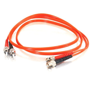 Cables To Go Fiber Optic Duplex Patch Cable - ST Male - ST Male - 6.56ft - Orange 