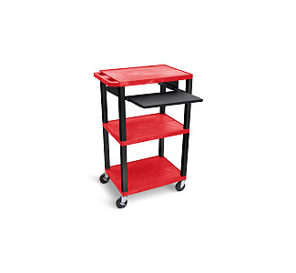 Luxor Adjustable Compact Steel Computer Workstation 26-42" with Electric-Red