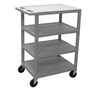 Luxor BC45-BU 4 Shelf Banquet Cart- Gray 