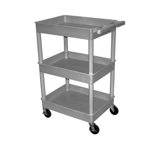 3-Shelf Tub Utility Cart 18x24 - Gray