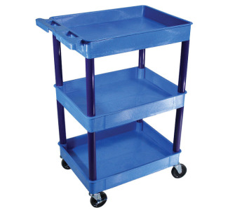 3-Shelf Tub Utility Cart 18x24 - Blue