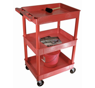 3-Shelf Tub Utility Cart 18x24 - Red