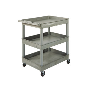 Gray 3 Tub Cart   32 In W x 24 In D x 38 In H