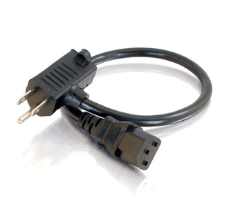 Cables To Go Universal Standard Power Cord with Extra Outlet