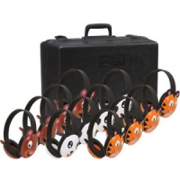 Califone 2810-12 Listening First Headphone Pack - Animal Themed