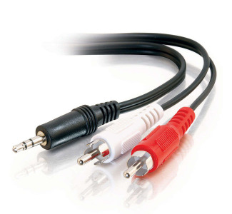 C2G 12ft 3.5mm Stereo Male to Two RCA Stereo Male Y Cable