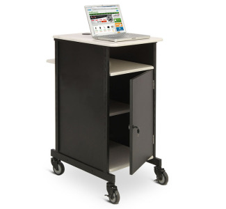 Oklahoma Sound PRC400 Jumbo AV Presentation Cart - Black/Ivory Woodgrain 