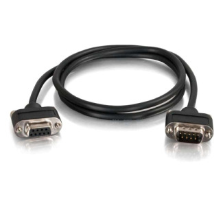 C2G 15ft Serial RS232 DB9 Cable with Low Profile Connectors M/F - In-Wall CMG-Rated