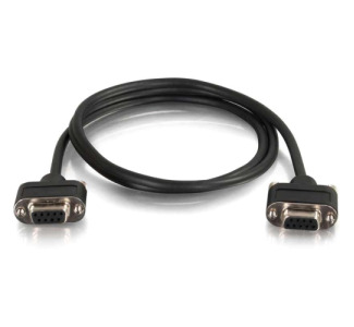 C2G 75ft Serial RS232 DB9 Cable with Low Profile Connectors F/F - In-Wall CMG-Rated