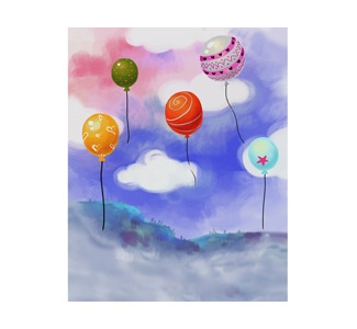 SystemPro 8'x10' Backdrop - Ballons Scenic Backdrop