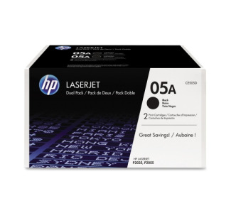 HP 05A (CE505D) 2-pack Black Original LaserJet Toner Cartridges