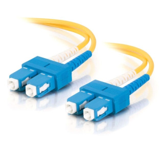 15m SC-SC 9/125 OS1 Duplex Singlemode PVC Fiber Optic Cable (LSZH) - Yellow