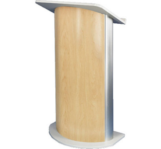  AmpliVox Sound Systems SN3130 Curved Color Panel Lectern (Hardrock Maple)