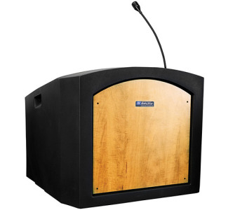  AmpliVox Sound Systems Pinnacle Tabletop Lectern with Mic (Maple)