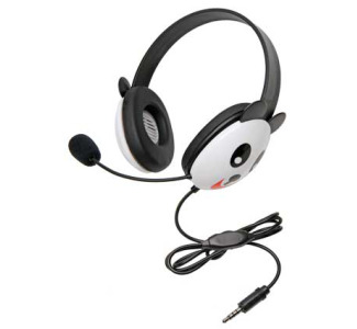 Califone 2810-TBE Listen First Headphone Panda Motif with Microphone and 3.5mm T-Go Plug